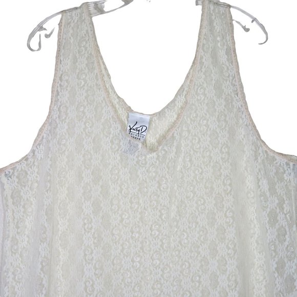 Vintage Kathryn Deene Full Length White Lace Night Gown 26/28 Nylon Sleeveless - Picture 3 of 14